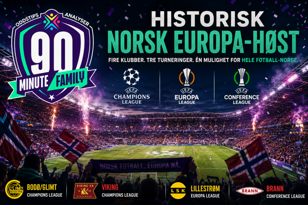 Fire norske lag er klare for europeisk ligaspill. Se hva det betyr for Norges UEFA-ranking, koeffisient og fremtidige Champions League-plasser.